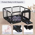 thumbnail image 3 of Baby Playpen, Outdoor Play Yard, Portable Play Yard 4-Panel- Baby Foldable Safety Playpen for Infant Toddler, Black, 3 of 7