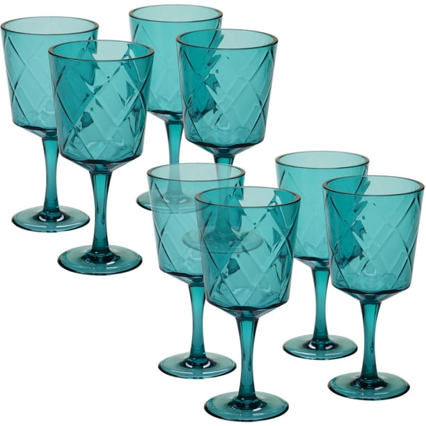 Teal Set/8 All Purpose Goblet 13 oz. (155 Grams)