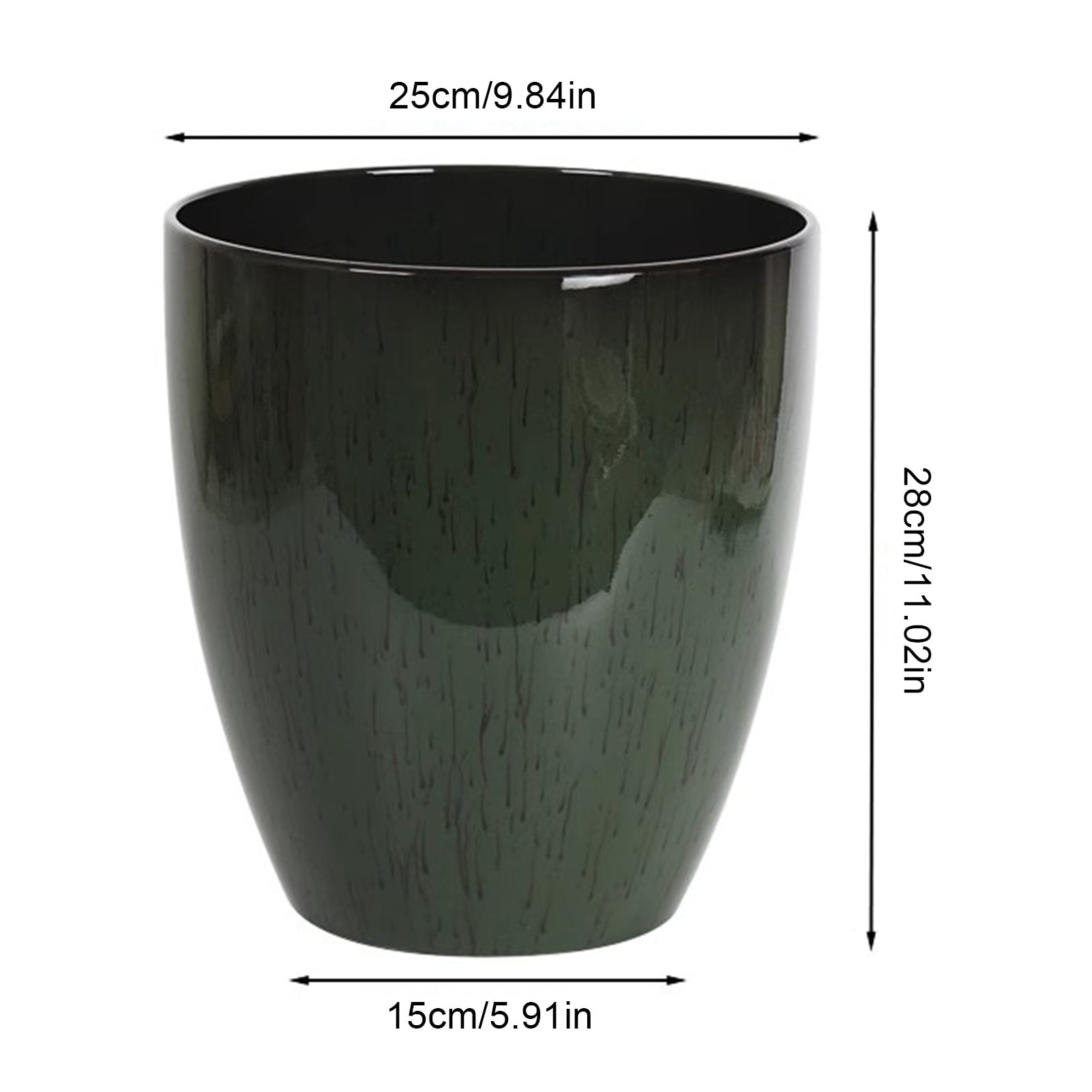 Hyasfey Deep Flower Pot Imitation Ceramic Plant Pot with Drainage Hole Resin Monstera Planter with Saucer for Indoor Outdoor Plants Home Garden Office Decor