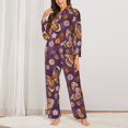 thumbnail image 6 of Salouo Buffalo Plaid and Butterflys Pattern Women's Pajamas Set Long Sleeve Button Down Sleepwear Soft Pj Lounge Sets for women 2 Piece Pjs Set with Long Pants -X-Large, 6 of 8