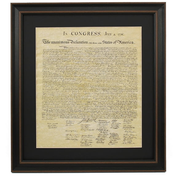 Framed American Declaration of Independence. Replica Print by Patriot Gear Company