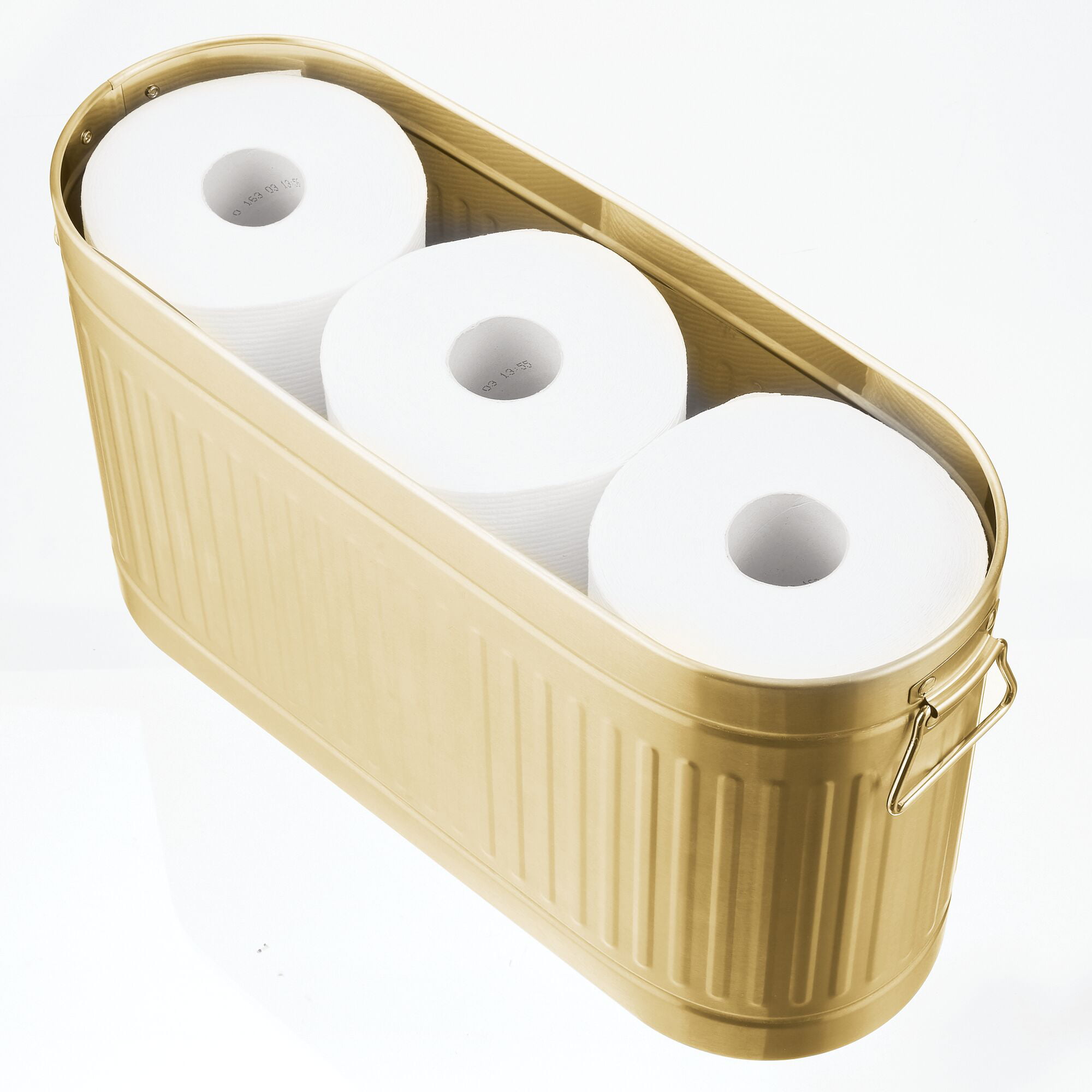 Cream Holds Mega Rolls mDesign Retro Vintage Farmhouse Decorative Metal Toilet Paper Holder Stand with Large Capacity Storage for 6 Rolls of Toilet Tissue Container for Bathroom/Powder Rooms