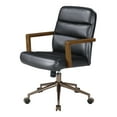 thumbnail image 2 of Henfield Office Chair- Black Faux Leather with Dark Wood Arms, 2 of 10