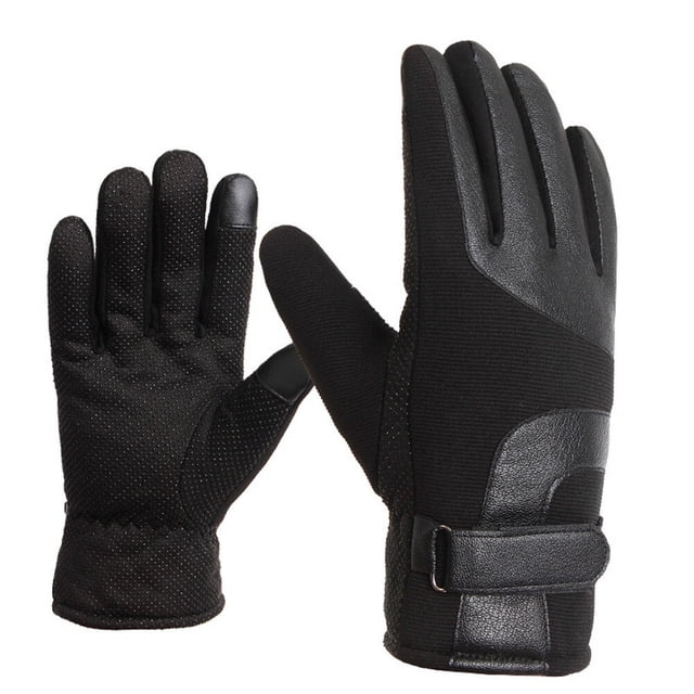 Gants à Écran Tactile Hiver Chauds Coupe-Vent pour Téléphone Intelligent, Gants Thermiques pour Randonnée, Conduite, Cyclisme, Course (Noir)
