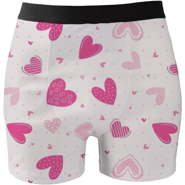 Men Boxer Briefs Red Hearts Athletic Boxer Briefs Sleep Compression Boxer Trunks Gifts for Men Dad Him Boyfriend