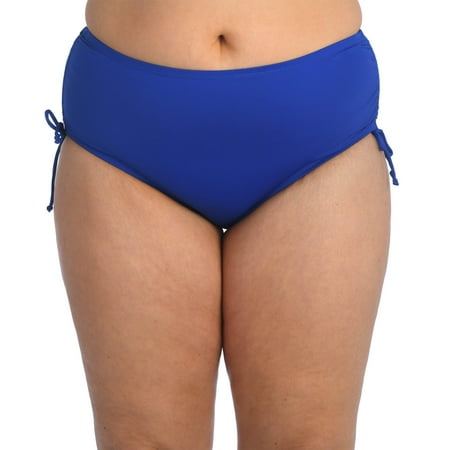 24th & Ocean Solid High Waist Side Tie Hipster Bikini Swimsuit Bottom (Plus Size)