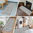thumbnail image 5 of Runner Rug 2 x 6 Ft, Spring Red Floral Washable Non-Slip Floor Mat for Kitchen Hallway/Entryway, Daiy Birds Farmhouse Blue Botanical Long Kitchen Runner Area Rugs for Living Room, Low-Profile, 5 of 8