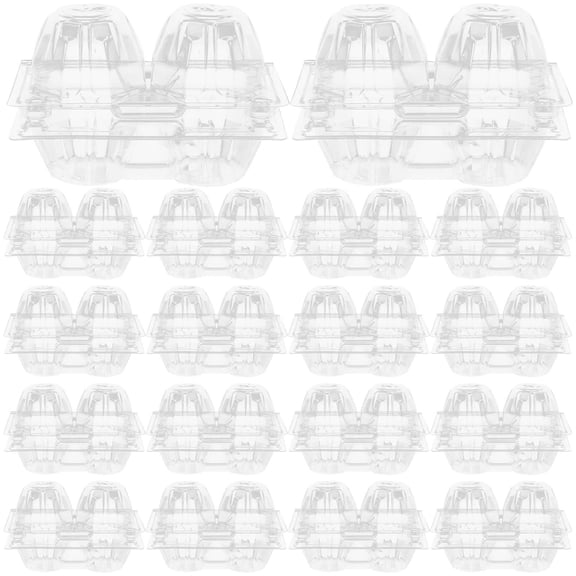 Niceauty Transparent Plastic Egg Carton for Storage Compact and Lightweight with 2 Slots per Unit