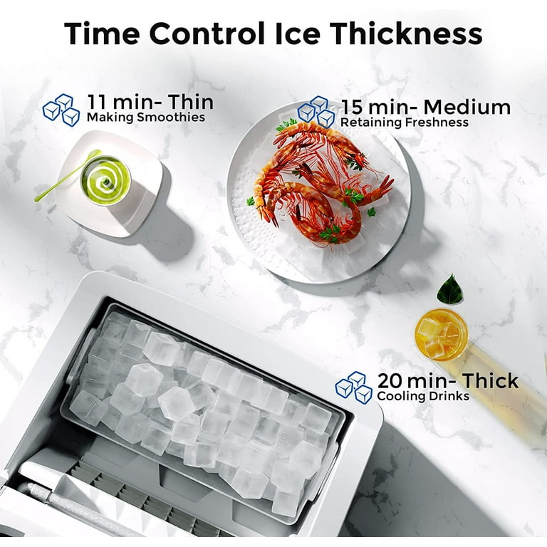 FOOING Ice Makers Countertop, 24pcs Ice Cubes in 13 Mins, 40Lbs/24H  Portable Ice Maker, Auto-Cleaning Ice Machine with Ice Scoop & Basket, LCD  Digital