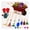 Red, variant on JoyStone Kids Gardening Tool Set with Wheelbarrow and Watering Can, 16-Piece Set with Wooden-Handle Tools, Ages 3-6