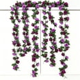 thumbnail image 4 of TETOU 6pcs Flower Garlands Artificial Rose Vine Flowers with Leaves 66ft Hanging Roses Vine for Room Wedding Birthday Christmas Wall Decor(Purple), 4 of 7