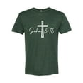 thumbnail image 2 of Wild Bobby John 3:16 Cross Inspirational/Christian Men Premium Tri Blend Tee, Forest Green, XX-Large, 2 of 5