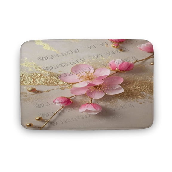 Cherry Blossom Branches Bath Mat - Super Soft, Machine Washable, Non-Slip Bathroom Rug, 20" x 32"