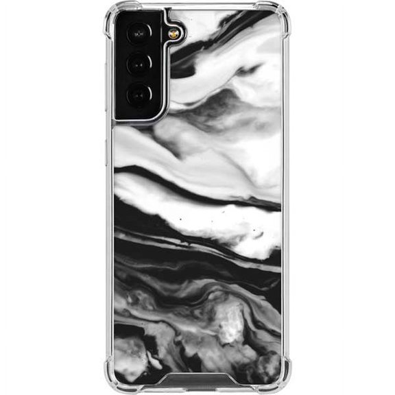 Skinit Marble Black and White Marble Ink Galaxy S22 Plus Clear Case
