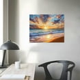 thumbnail image 3 of COMIO BK1875 Wall Art Decor Large Canvas Print Picture Sunrise Ocean Beach 1 Panel Waves Scenery Painting Artwork for Office Wall Decor Home Decoration Stretched and Framed Rea20 x 16in, 3 of 4