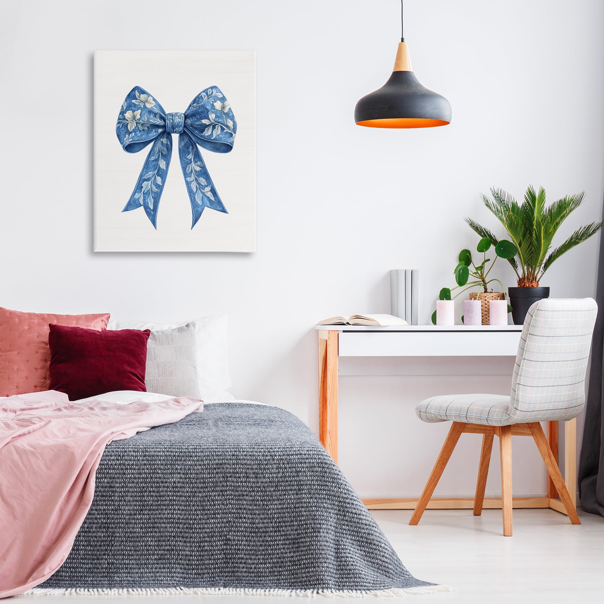 Intricate Florals Ribbon Canvas Wall Art, design by Lettered and Lined