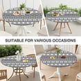thumbnail image 7 of Elastic Edge Round Table Cover Boho Floral, 44 Inch Fits 38"-42" Tables, Durable & Wipe Clean for Birthday Parties and Events, 7 of 7