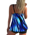 thumbnail image 2 of Douhoow 2PCS Women Swim Shirt + Shorts, Geometry/Rainbow/Butterfly Print Swimming Tops Swimwear, 2 of 7