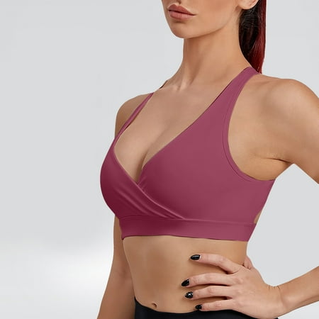

Aueoeo Wireless Push Up Bras for Women Women s Seamless Sports Bra With Removable Pads Underwear Fitness Yoga Quick-Drying Shockproof Vest Comfortable Running Bra