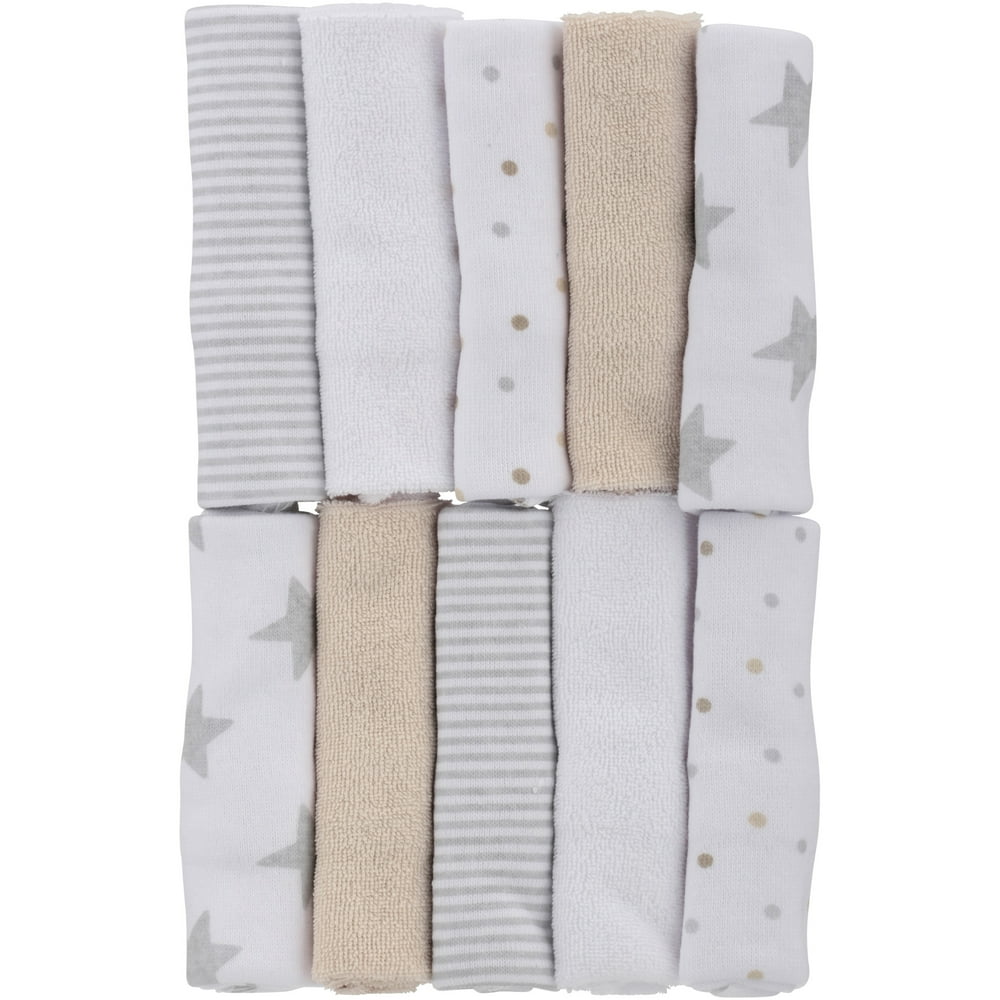Gerber Newborn Baby Terry Printed Washcloths, Stars, 10 Pack Walmart