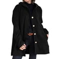 thumbnail image 2 of Chaqueta Informal de Holgada con Capucha y Larga para Mujer, Otoño e Invierno Negro L, 2 of 6