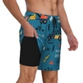 thumbnail image 2 of Yiaed Construction Trucks Print Mens Swim Trunks Bathing Suit Compression Liner Beach Swim Shorts Swimwear Quick Dry Zipper Pocket No-Chafing Board Short-X-Large, 2 of 6