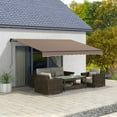 thumbnail image 2 of 13' x 10' Retractable Awning, 280gsm UV Resistant Sunshade Shelter for Deck, Balcony, Yard, Coffee, 2 of 6