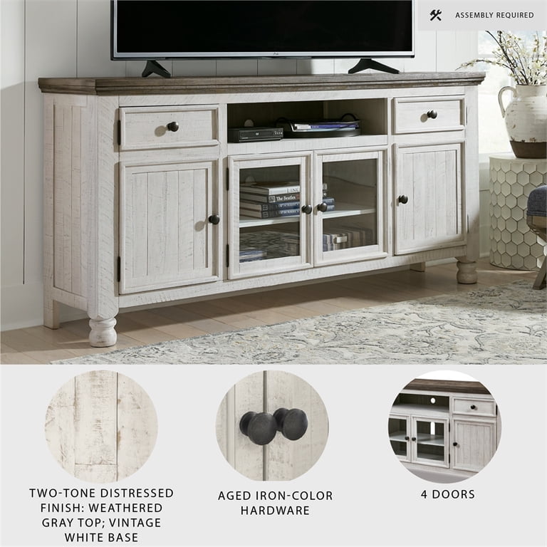 Ashley Furniture Two-tone Havalance TV Stand, Solid Wood, for TVs