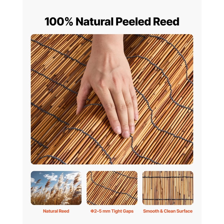 KFFKFF Natural Reed Fencing, 4 Ft. x 16.4 Ft., 2-Pack Brown photo 2
