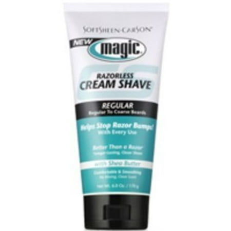 (2 pack) SoftSheen-Carson Magic Razorless Cream Shave - Extra Strength for Coarse Beards, 6 (Best Travel Shaving Cream)