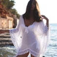 thumbnail image 1 of Bikini para mujer Cubrir con cuello en V Encaje Playa Traje de baño Ropa de playa transparente, 1 of 4