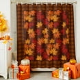 thumbnail image 4 of Thanksgiving Shower Curtains for Bathroom, Vintage Fall Maple Leaf Brown Plaid Waterproof Fabric Shower Curtain for Bathroom Bathtub Decoration, Machine Washable, 72"x72", 4 of 9