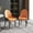 2PC-Orange + Coffee, variant on Upholstered Dining Chairs Set of 2, Soft Leather Dining Room Chairs Metal Leg Kitchen/Reception Room