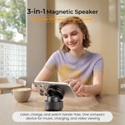 Imego Portable Mini Magnetic Bluetooth Speaker Adjustable Phone Stand & Kitche, Refrigerator, Anything Magnet, Gifts Black