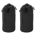 thumbnail image 1 of Unique Bargains 3.5' IDx9.8' H Sac d'Objectif d'Appareil Photo avec Épais Néoprène de Protection Noir 2Pack, 1 of 7