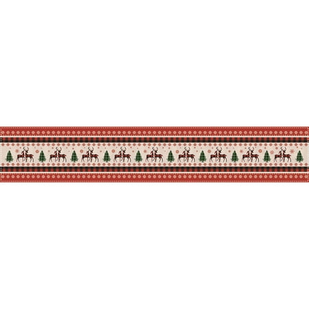 

SSBSM Table Runner Eye-catching Washable Durable Soft Christmas Snowflake Plaid Pattern Table Cloth for Kitchen