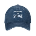 thumbnail image 2 of I Ain't Average I'm Savage Baseball Cap Vintage Soft Washed Denim,Golf Dad Hat Adjustable Trucker Hats for Men Women Unisex Adult,Navy Blue, 2 of 7