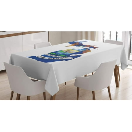 

WISH TREE Orient Tablecloth Morocco Culture Old Tile Design with Abstract Star and Round Floral Motifs Rectangular Table Cover for Dining Room Kitchen Decor