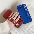 thumbnail image 5 of Compatible with iPhone 14 Pro Case, Cute 3D Cherry for Girls Women Shockproof Soft Silicone Lens Protection Case with Wristband Stand for iPhone 14 Pro, Klein Blue Cherry, 5 of 13