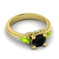 thumbnail image 4 of 2.50 Carat Round Cut Black Onyx & Peridot Gemstone Wonderful Proposal Ring for Women Solid 14K Yellow Gold Size 9 by Diamond-Capitals, 4 of 8