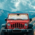 thumbnail image 3 of Uorisanigo Beach Print Windshield Sun Shade, olorful Sun Visor Aluminum Foil Sunshade Interior Accessories, Car Windshield Sunshade for Jeep Wrangler JL JLU 2018-2024 & JT, Keep Your Car Cool, 3 of 7