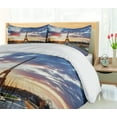 thumbnail image 5 of Ambesonne Eiffel Tower Duvet Cover Sets, Sunrise Scenery, 2-Queen, Navy Yellow Green, 5 of 7