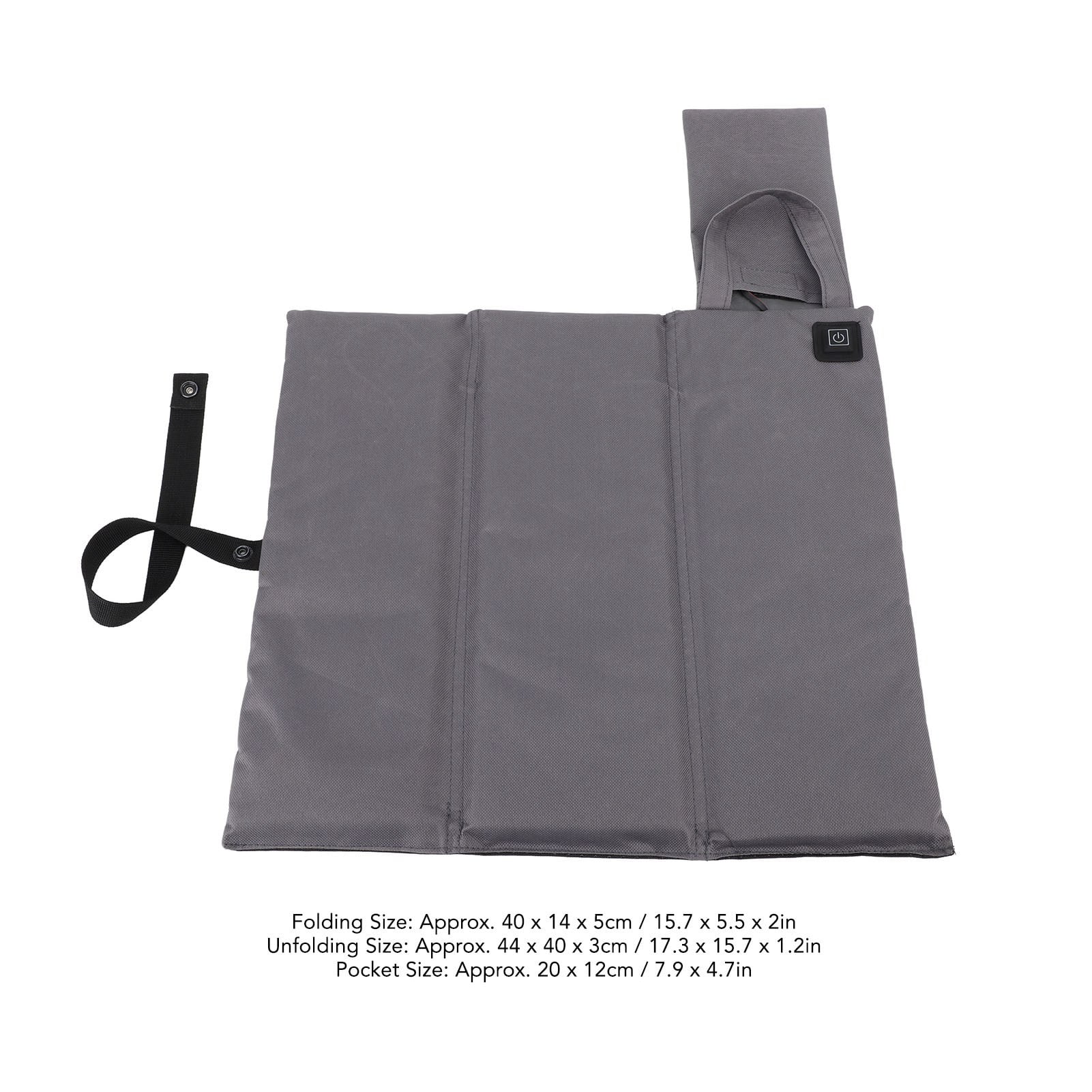 Coussin Chauffant Sans Fil - 3 Niveaux (40°C-60°C) - Chauffage 4 Zones - Alimentation USB/Type-C - Pour Bureau, Stade, Camping - 8