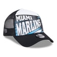 thumbnail image 3 of Youth New Era Black Miami Marlins Boom 9FORTY Adjustable Hat, 3 of 5