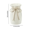 thumbnail image 3 of White Vase -Flower Vase, Small Vases for Décor, Ceramic Vase for Shelf Décor, Table Décor, Decorative Vase for Bookshelf, Fireplace Mantle, Office, Centerpieces, Petite Farmhouse Décor, 3 of 7