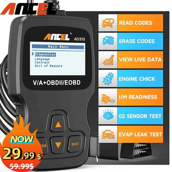 Ancel AD310 OBD2 Scanner Auto Code Reader Car Check Engine Fault Diagnostic Tool for Ford VW