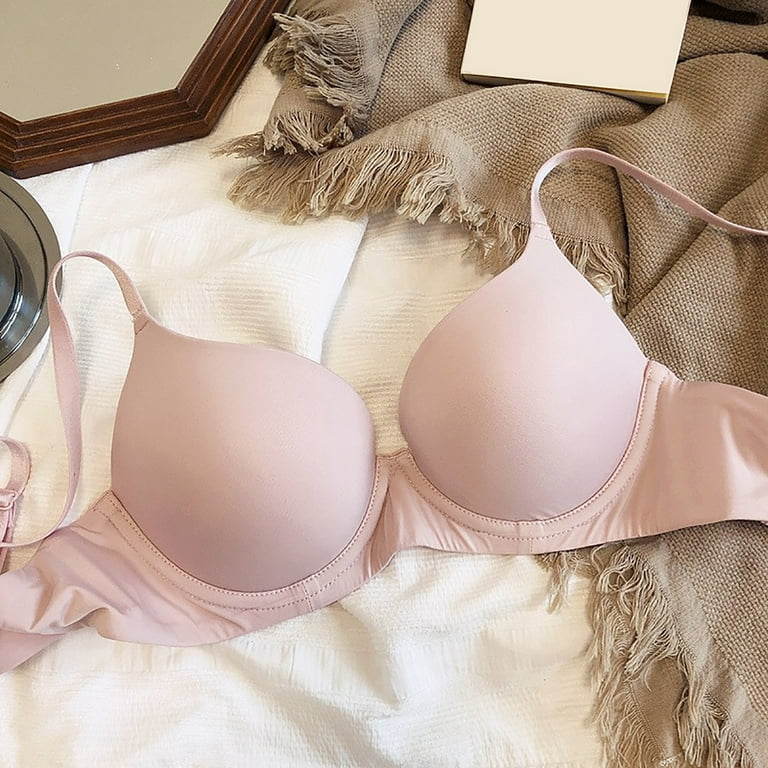 PMUYBHF Strapless Bras for Women Large Bust Wireless Women's Smooth Large  Cup Seamless Bra Large Show Small Bra Push up Bras for Women Plus Size no
