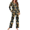 thumbnail image 2 of FOR U DESIGNS Vintage Sunflower Womens 2 Piece Button Up Pajama Sets Button Down Pajamas Sleepwear with Pockets Size 4XL for Womens Nightwear Button Front Winter, 2 of 7