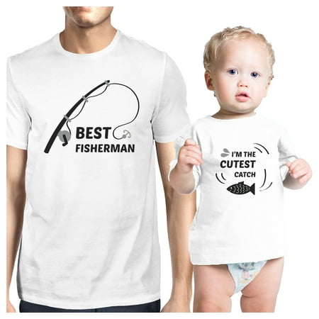 

Best Fisherman Cutest Catch Dad and Baby Funny Matching Tee Shirts