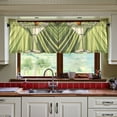 thumbnail image 3 of Yayeee Kitchen Curtains Tier Set of 2 Light Filtering 57"x36" Over Sink Window Panels, Light Green Martini, 3 of 7